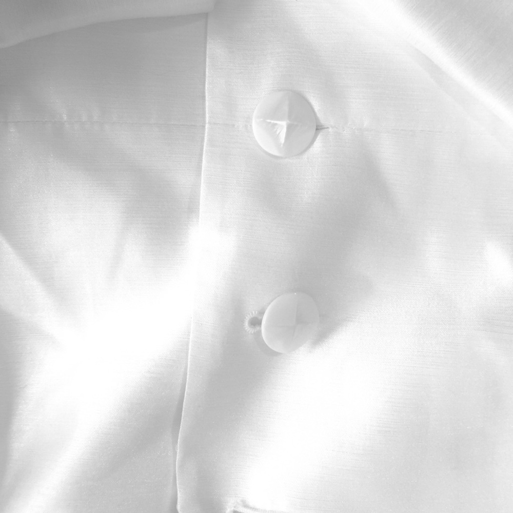 Isabella White Faux SilkShantung Pleat ShawlCollar Jacket Wedding Baptism Easter - Picture 6 of 6